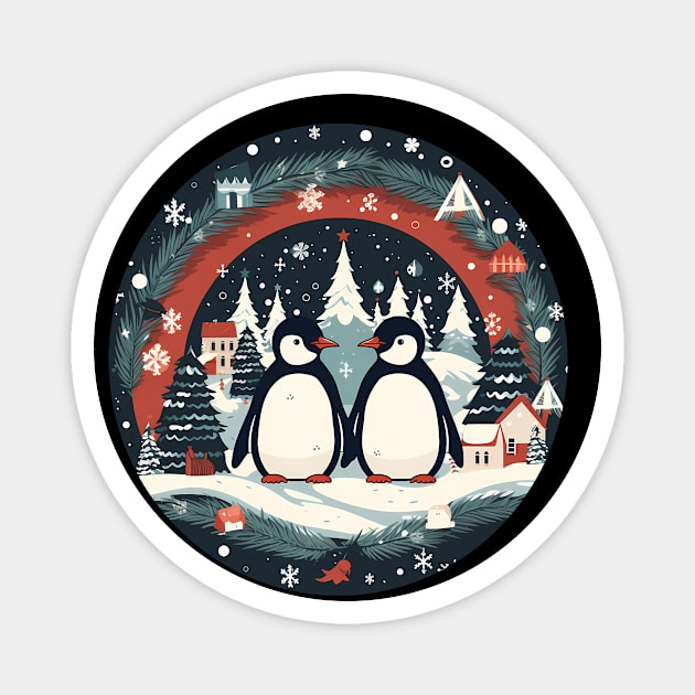 Penguin in Ornmament, Love Penguins Magnet by logiamerch